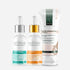 A set of three skincare products from NATAVIS, including a brightening serum, white advanced cream, and vitamin C serum.